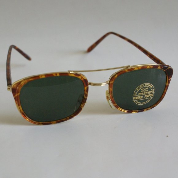 NWT TruVintage 90\'s retro fashion G-15 lens rectangular double bridge sunglasses main image 6